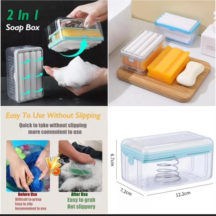 2-in-1 Portable Soap Dish & Foaming Soap Dispenser